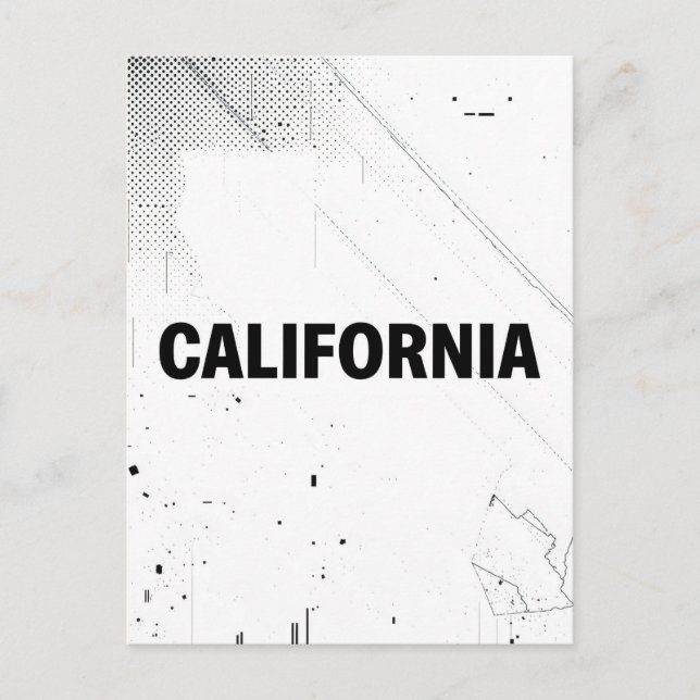 Carte postale Californie - Typographie centrée sur (Devant)
