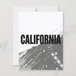 Carte postale Californie - Typographie centrée sur