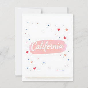 Carte postale Californie - Typographie centrée sur