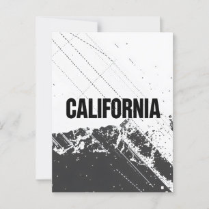 Carte postale Californie - Typographie centrée sur