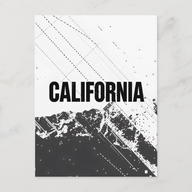 Carte postale Californie - Typographie centrée sur (Devant)