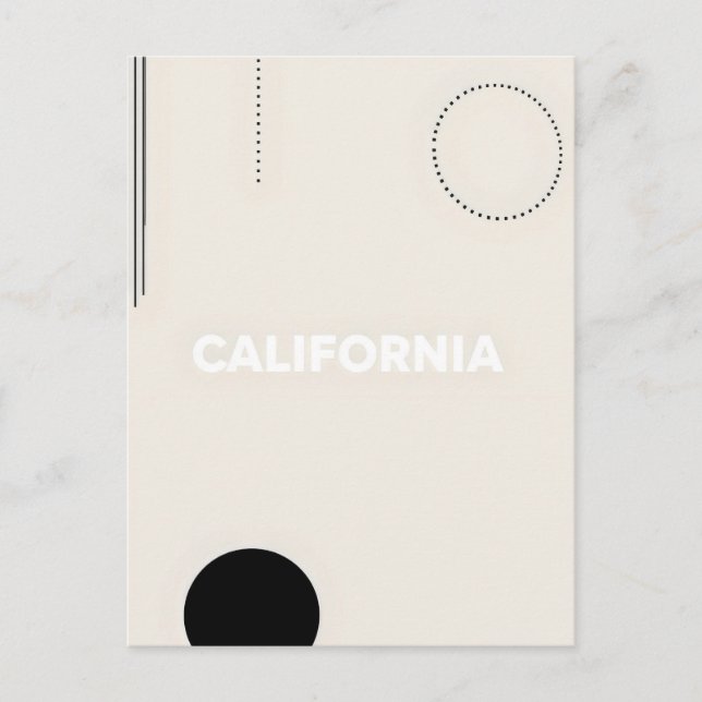 Carte postale Californie - Typographie centrée sur (Devant)