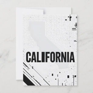 Carte postale Californie - Typographie centrée sur