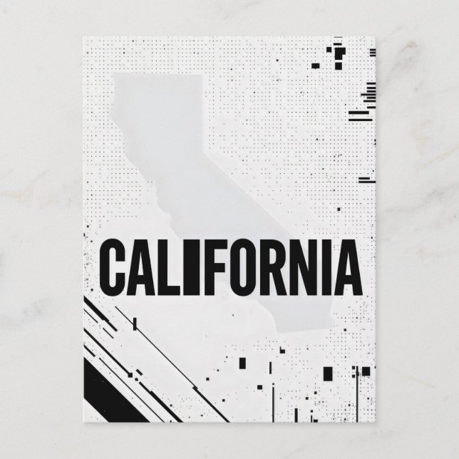 Carte postale Californie - Typographie centrée sur (Devant)