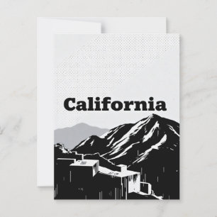 Carte postale Californie - Typographie centrée sur
