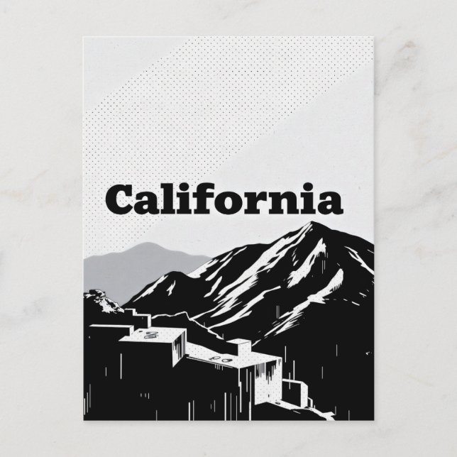 Carte postale Californie - Typographie centrée sur (Devant)