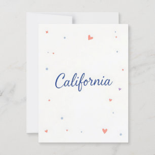 Carte postale Californie - Typographie centrée sur