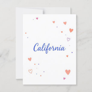 Carte postale Californie - Typographie centrée sur