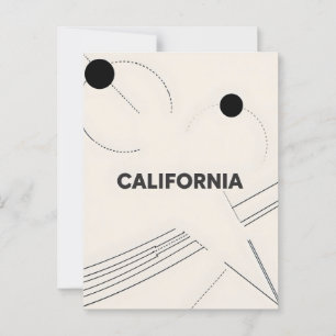 Carte postale Californie - Typographie centrée sur