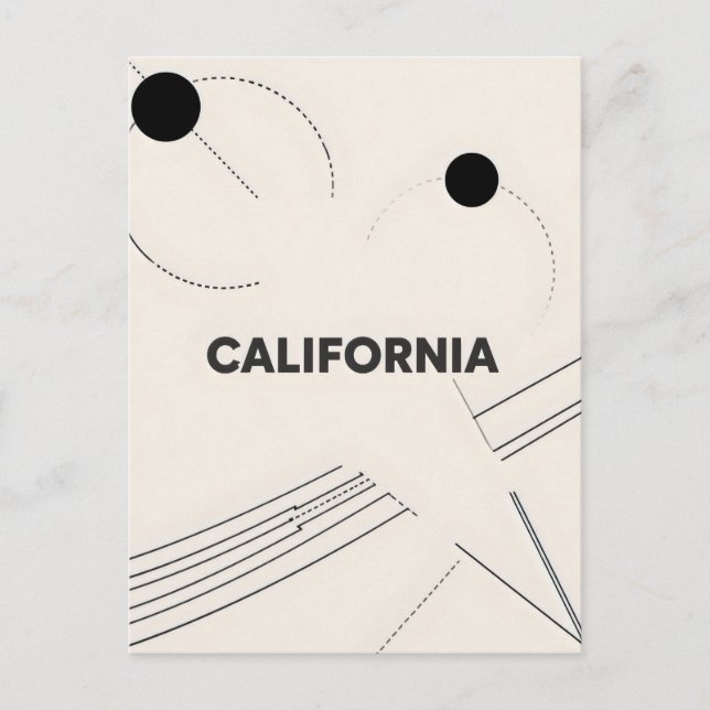 Carte postale Californie - Typographie centrée sur (Devant)