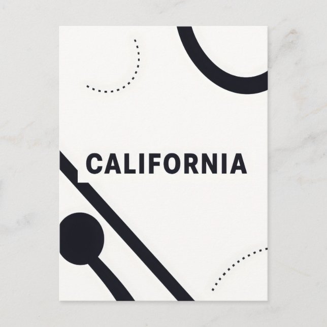 Carte postale Californie - Typographie centrée sur (Devant)