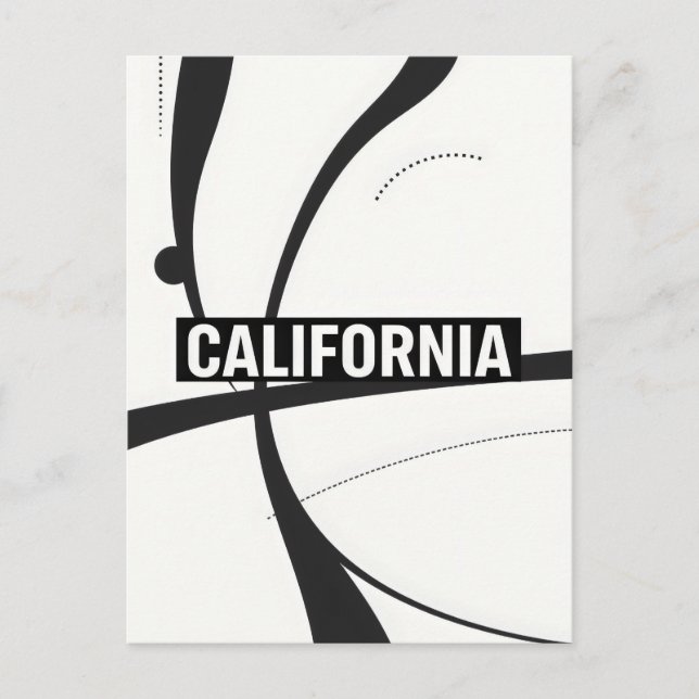 Carte postale Californie - Typographie centrée sur (Devant)