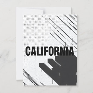 Carte postale Californie - Typographie centrée sur