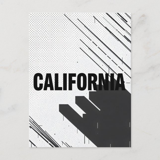 Carte postale Californie - Typographie centrée sur (Devant)