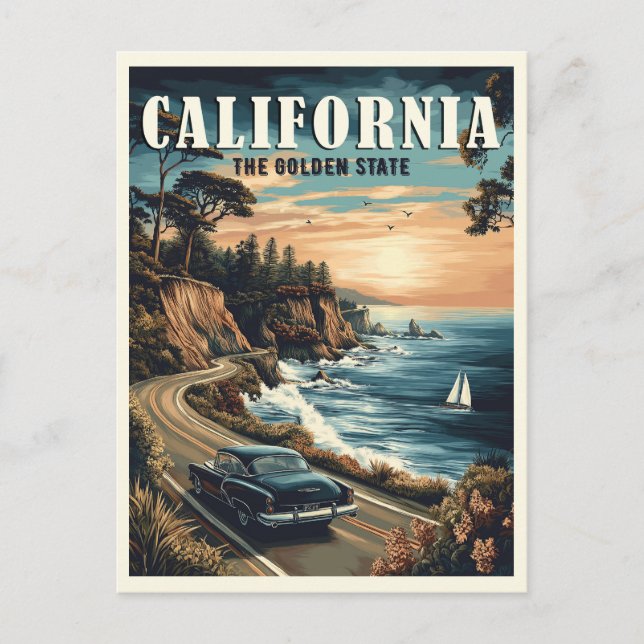 Carte Postale Californie Vintage (Devant)