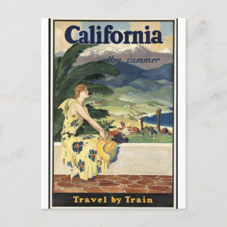 Carte Postale Californie vintage, Voyage en train
