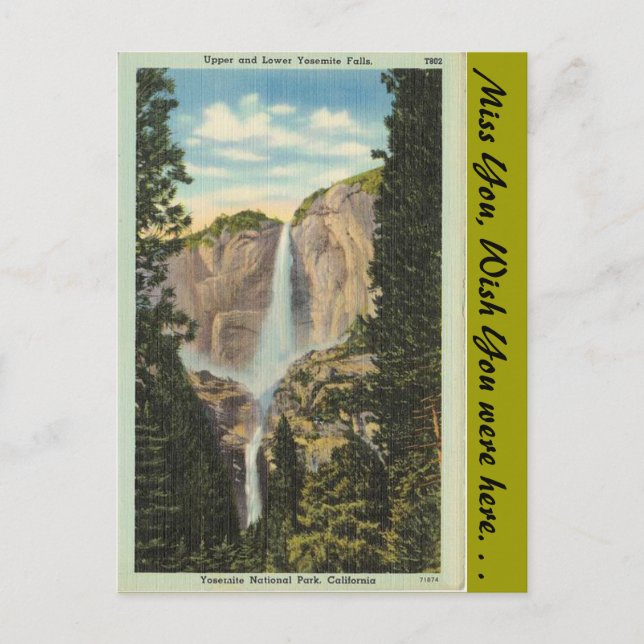 Carte Postale Californie, Yosemite Falls (Devant)