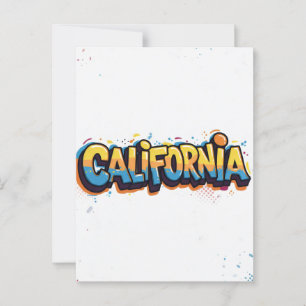 Carte postale californienne - Texte tendance