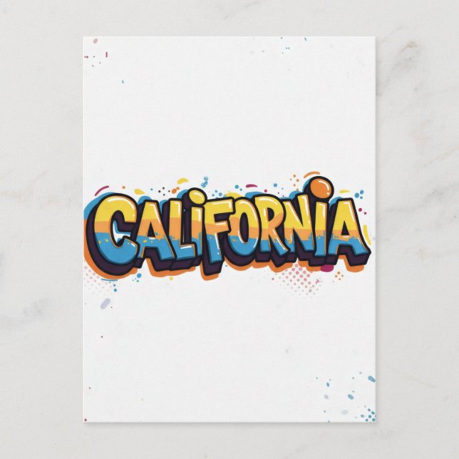 Carte postale californienne - Texte tendance (Devant)