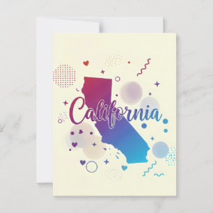 Carte postale californienne - Texte tendance