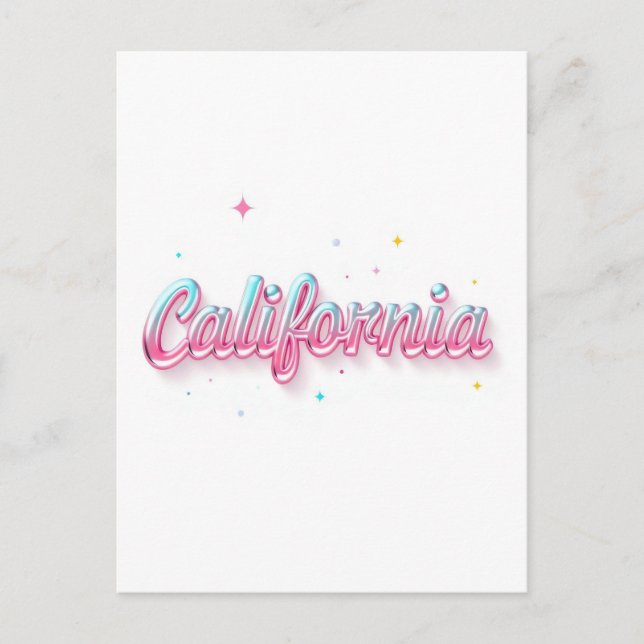 Carte postale californienne - Texte tendance (Devant)