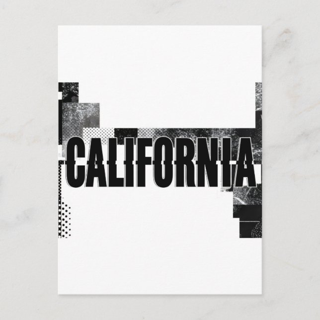 Carte postale californienne - Texte tendance (Devant)