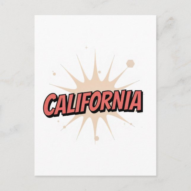 Carte postale californienne - Texte tendance (Devant)