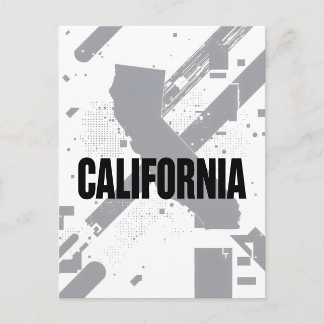 Carte postale californienne - Texte tendance (Devant)