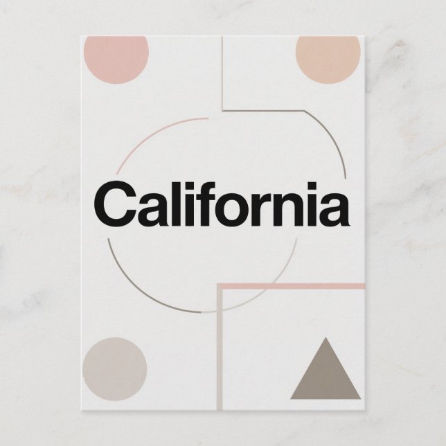 Carte postale californienne - Texte tendance (Devant)
