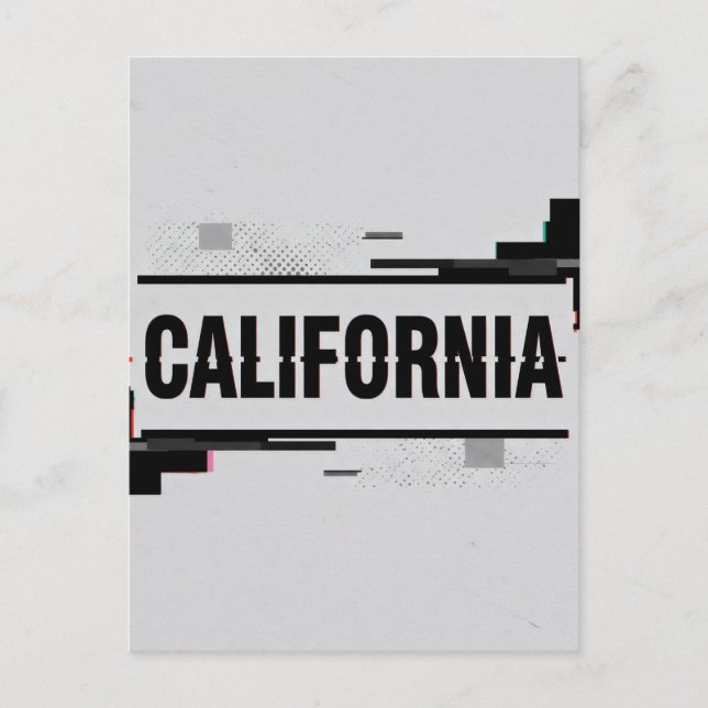 Carte postale californienne - Texte tendance (Devant)