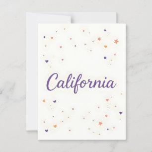 Carte postale californienne - Texte tendance
