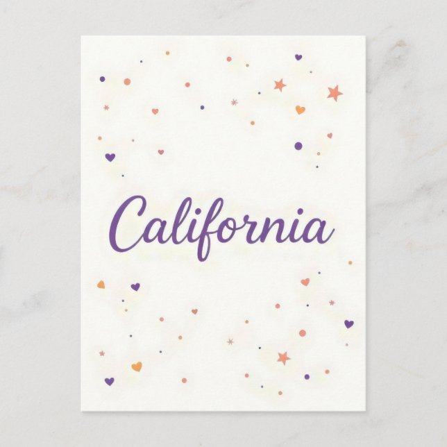 Carte postale californienne - Texte tendance (Devant)