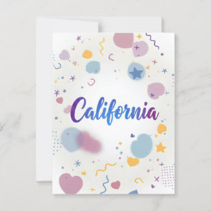 Carte postale californienne - Texte tendance