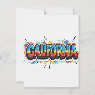 Carte postale californienne - Texte tendance