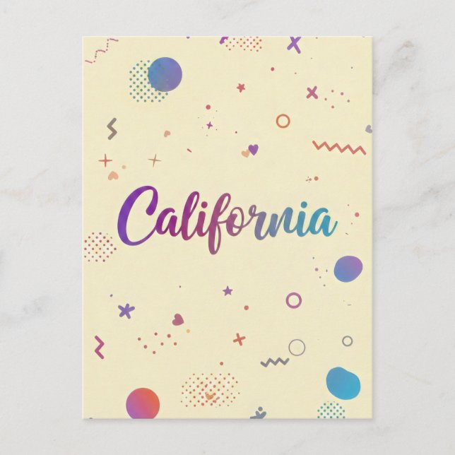 Carte postale californienne - Texte tendance (Devant)
