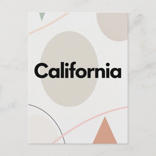 Carte postale californienne - Texte tendance (Devant)
