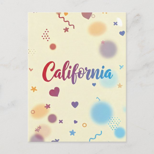 Carte postale californienne - Texte tendance (Devant)