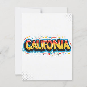 Carte postale californienne - Texte tendance