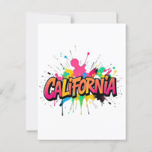 Carte postale californienne - Texte tendance