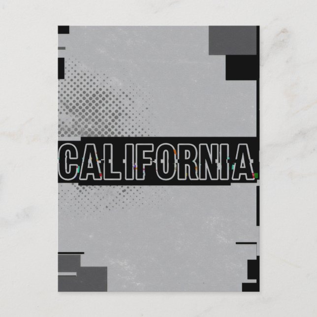 Carte postale californienne - Texte tendance (Devant)