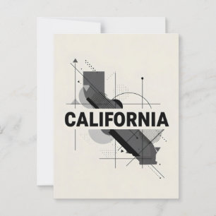 Carte postale californienne - Texte tendance