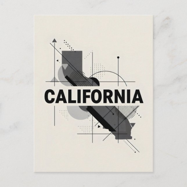Carte postale californienne - Texte tendance (Devant)