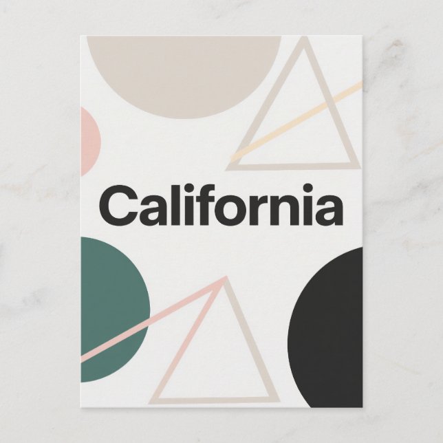 Carte postale californienne - Texte tendance (Devant)