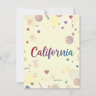 Carte postale californienne - Texte tendance