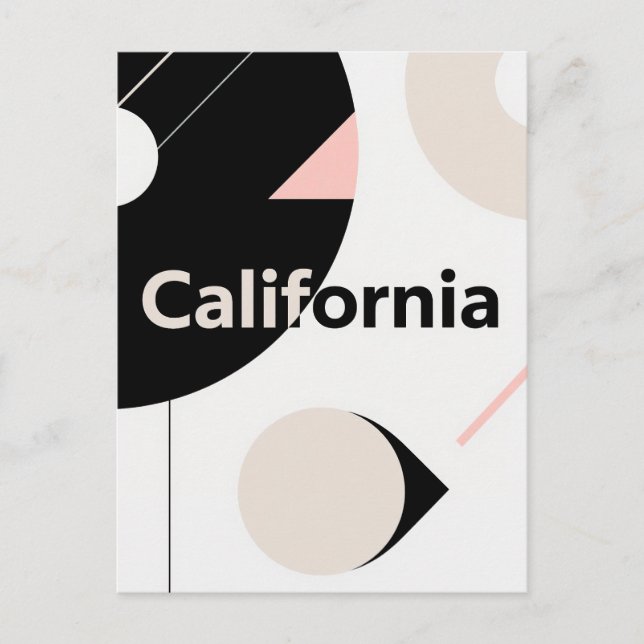 Carte postale californienne - Texte tendance (Devant)