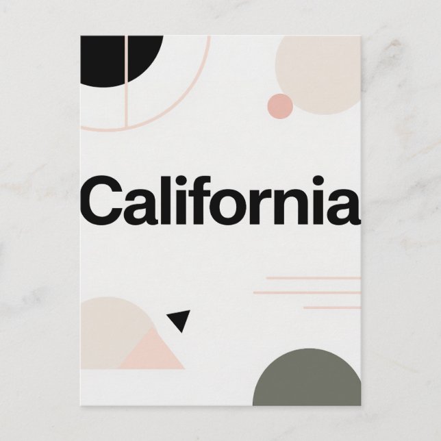Carte postale californienne - Texte tendance (Devant)