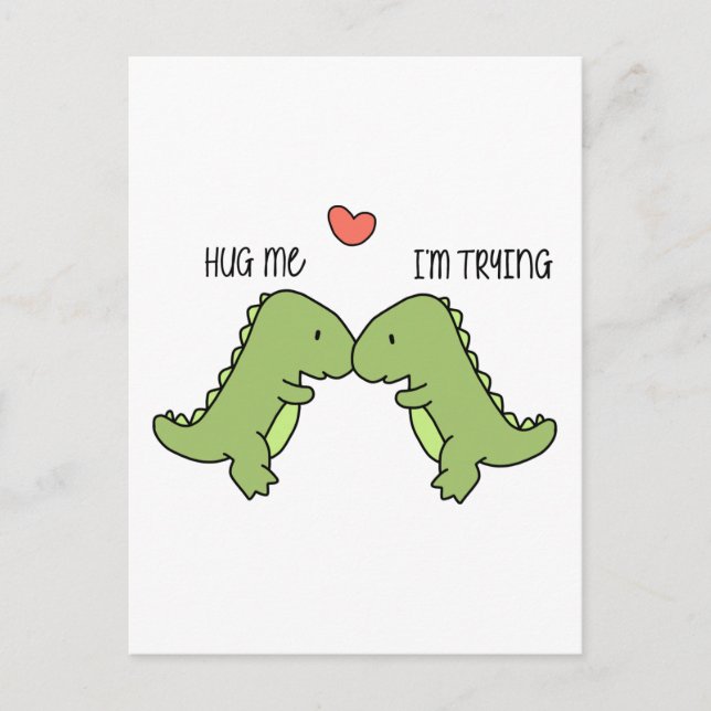 Carte Postale Câlin de dinosaure (Devant)
