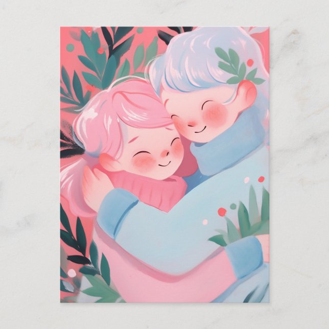 Carte Postale Câlins de Noël (Devant)