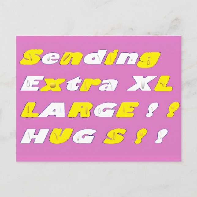 Carte Postale Câlins Extra Large dessin graphiques rose jaune bl (Devant)
