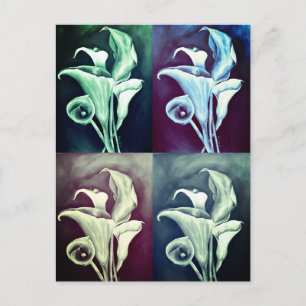 Carte Postale Calla Lilly Moderne Vintage Motif rétro
